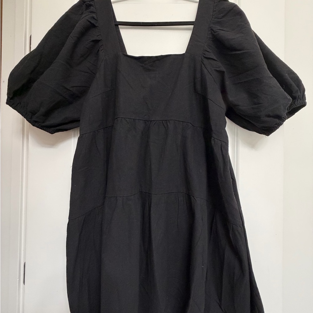 Nasty Gal Black Puff Sleeve Mini Dress